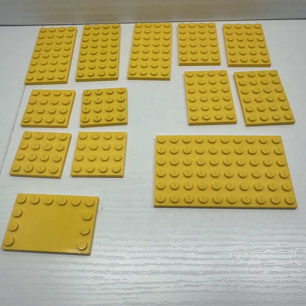 Lego Parts - Yellow Plates Lot Of 13 Plates Assorted Sizes